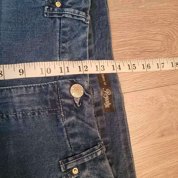 Royalty For Me Jeans Size 18 W Curvy Fit High Rise Ripped Frayed Slanted Ankle - Picture 7 of 10
